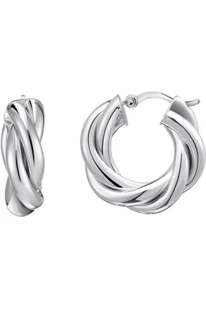 Thomas Sabo Paar Creolen Schmuck Silber 925 Ohrringe gedrehtes Design, CR742-001, CR742-413