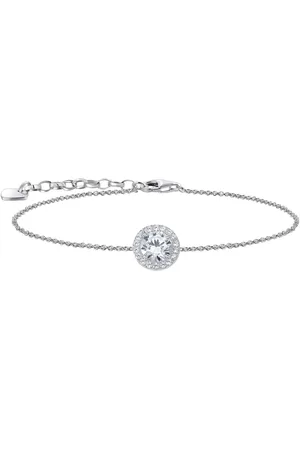 Thomas Sabo Armband Schmuck Silber 925 Armkettchen mit Halo-Anhänger, A2166-051-14-L19V, mit Zirkonia (synth)