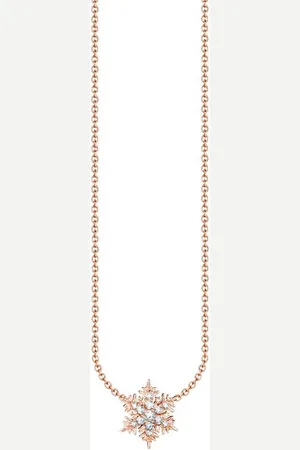 Thomas Sabo Kette mit Anhänger Schmuck Silber 925 Anhänger Schneeflocke, KE2286-051, KE2286-416, mit Zirkonia (synth)
