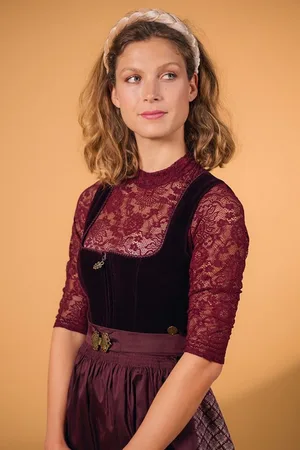 MARJO Dirndl Samt Dirndl 2tlg. - AMORBACH - mahagoni - Verkäufer: Alpenwahnsinn Tracht & Lifestyle