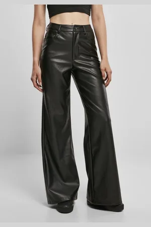 Urban classics Funktionshose Ladies Faux Leather Wide Leg Pants Kunstlederhose Damen - Verkäufer: Rexlander