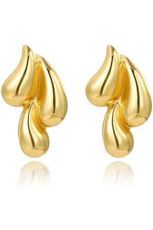 Karma Paar Ohrstecker Damenohrringe Ohrstecker Tropfenform Gold Silber Ohrringe Damen (Acrylohrstecker Ohrringe), Sehr leichte Damenohrringe Damenohrstecker modern Tropfen - Verkäufer: Sanixa