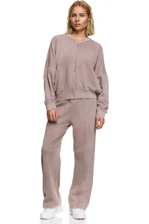 Worldclassca Jogginganzug Oversize Washed Jogginganzug Wide Leg Jogger Sweatjacke, STONE WASHED VINTAGE SPORTANZUG SUIT HOSE ZIP BOMBER SWEATJACKE - Verkäufer: