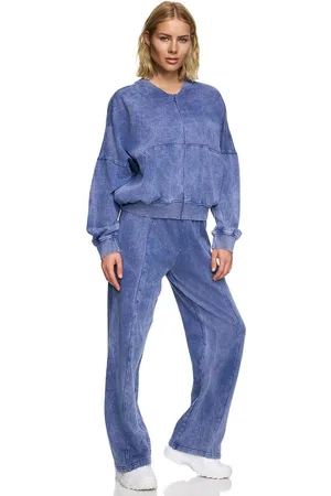 Worldclassca Jogginganzug Oversize Washed Jogginganzug Wide Leg Jogger Sweatjacke, STONE WASHED VINTAGE SPORTANZUG SUIT HOSE ZIP BOMBER SWEATJACKE - Verkäufer: