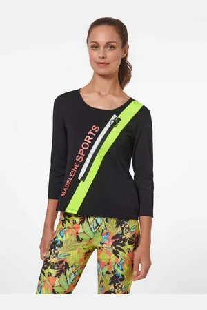 Madeleine Kurzarmshirt Shirt mit Kontrasteinsatz und Zierzipper - Verkäufer: Premio Fashion GmbH