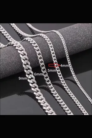 Karma Panzerkette Edelstahlkette Herrenkette Damenkette silber Halskette, Herrenschmuck Damenschmuck Silberkette Gliederkette - Verkäufer: Sanixa