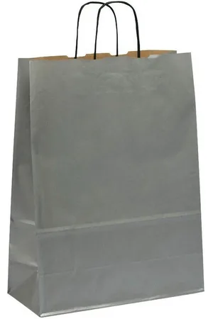 VP Einkaufsbeutel 150 Papiertaschen toptwist® 24x11x31cm - silber - Verkäufer: MAX24