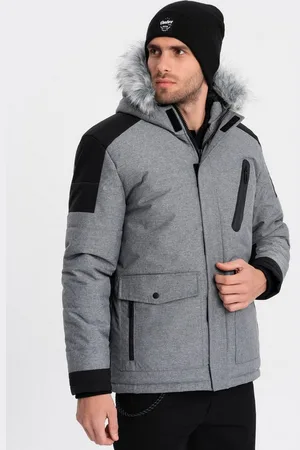 Ombre Clothing Winterjacke Herren-Winterjacke mit verstellbarer Kapuze mit abnehmbarem Kunstfell - Verkäufer: