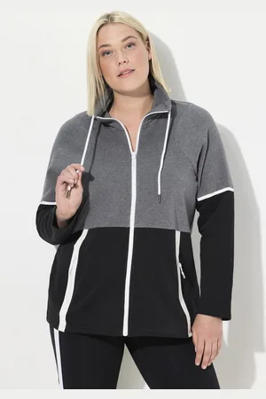 Ulla Popken Sweatjacke Sweatjacke Colorblocking Stehkragen Zipptaschen - Verkäufer: Popken Fashion Group