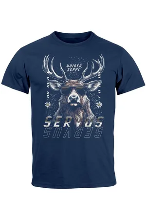 Neverless Print-Shirt Herren T-Shirt Servus Hirsch Trachtenshirt Modern Techno Style mit Print - Verkäufer: Akowi