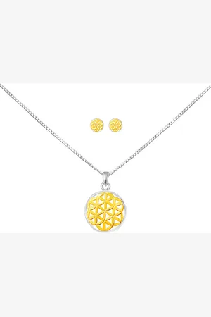 ALEXANDER YORK Schmuckset FLOWER OF LIFE LEBENSBLUME in Gold, 4-tlg., 925 Sterling Silber - Verkäufer: