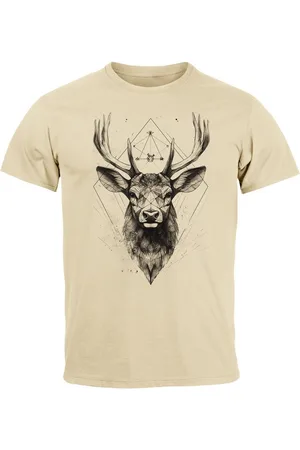 Neverless Print-Shirt Herren T-Shirt Hirsch Trachtenshirt Tiermotiv WildTier Abstrakt mit Print - Verkäufer: Akowi