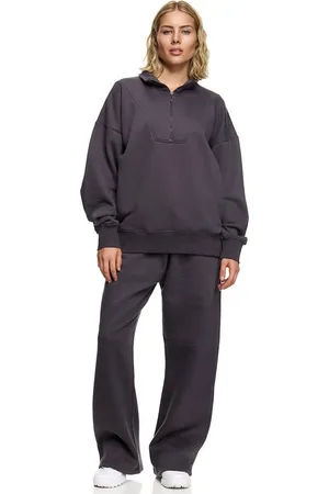 Worldclassca Jogginganzug Oversize Jogginganzug Wide Leg Jogger + Zip Sweatjacke, LOUNGEANZUG SPORTANZUG SUIT HOSE + HALB ZIP SWEATSHIRT - Verkäufer: