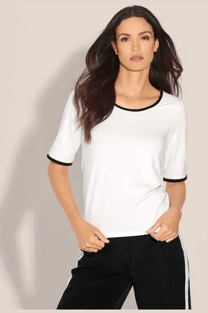 Madeleine Kurzarmshirt Halbarm-Shirt mit kontraststarken Paspeln - Verkäufer: Premio Fashion GmbH