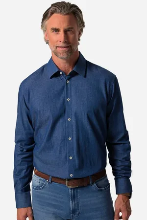 Boston Park Businesshemd Jeansoptik-Hemd Langarm Kentkragen - Verkäufer: Popken Fashion Group