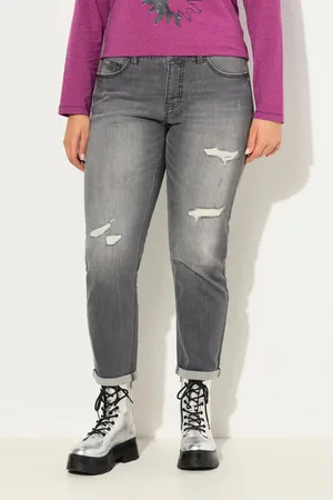 Ulla Popken Regular-fit-Jeans Boyfriend-Jeans Destroy-Effekte Stretch - Verkäufer: Popken Fashion Group