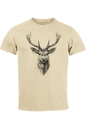 Neverless Print-Shirt Herren T-Shirt Trachtenshirt Hirsch Tiermotiv WildTier Abstrakt mit Print - Verkäufer: Akowi