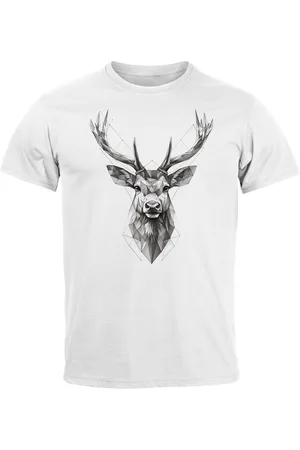 Neverless Print-Shirt Herren T-Shirt Trachtenshirt Hirsch Tiermotiv WildTier Abstrakt mit Print - Verkäufer: Akowi