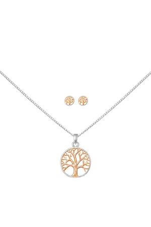 ALEXANDER YORK Schmuckset TREE OF LIFE Lebensbaum Roségold, 4-tlg. (Schmuckset), 925 Sterling Silber - Verkäufer: