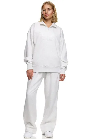 Worldclassca Jogginganzug Oversize Jogginganzug Wide Leg Jogger + Zip Sweatjacke, LOUNGEANZUG SPORTANZUG SUIT HOSE + HALB ZIP SWEATSHIRT - Verkäufer: