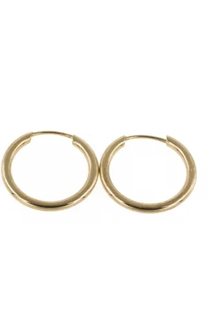 Bella Carina Paar Creolen Creolen Ohrringe aus 585 Gold 14 Karat 15 mm Durchmesser, 585 Gold - Verkäufer: