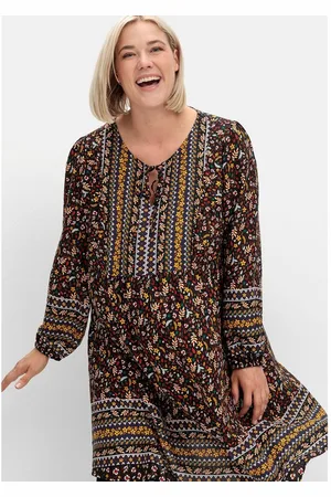 Sheego Druckkleid Große Größen im Mustermix, in A-Linie