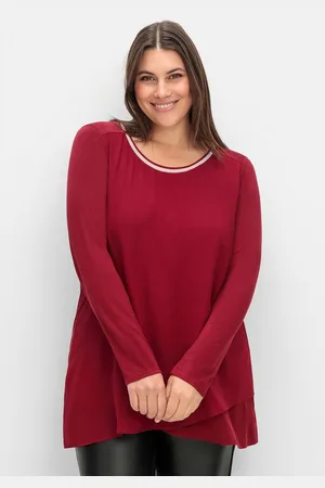 Sheego Longshirt Große Größen mit doppellagigem Vorderteil