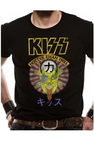 Kiss Print-Shirt T-Shirt Hotter than Hell S M L XL schwarz - Verkäufer: coole-fun-t-shirts