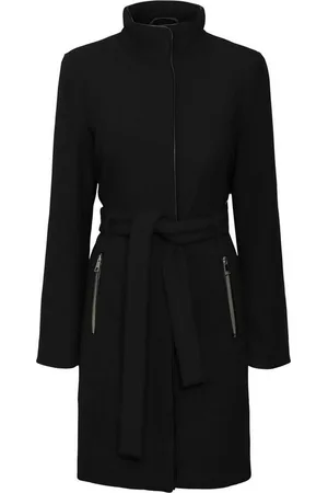 VERO MODA Kurzmantel VMBLASSJESSY AW WOOL JACKET GA LCS mit Wollanteil und Lederimitat Details