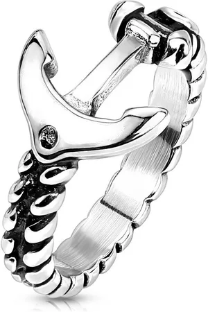 Bungsa Fingerring Ring Anker und Seil aus Edelstahl Unisex (Ring) - Verkäufer: