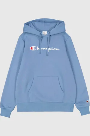 Champion Kapuzensweatshirt Damen Slim Fit Hoodie mit großem Logo - Hellblau - Verkäufer: beim-schaeftlmaier