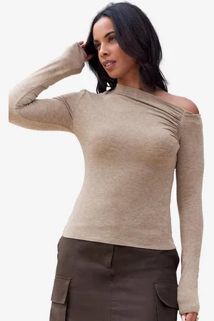Next Langarmshirt Langärmeliger asymmetrisches Raff-Oberteil (1-tlg) - Verkäufer: Germany GmbH