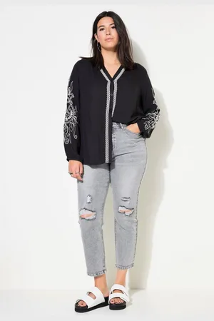 STUDIO UNTOLD Regular-fit-Jeans Mom-Jeans Wide Legs 5-Pocket destroyed - Verkäufer: Popken Fashion Group