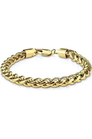 Bungsa Goldarmband Armband Spiga-Kettenglieder rund Gold aus Edelstahl Unisex (1 Armband, 1-tlg), Bracelet Armschmuck - Verkäufer: