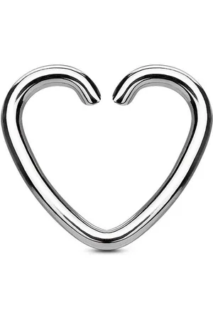 Bungsa Fake-Ear-Plug-Set Ohrklemme Herz silber aus Edelstahl für Damen (1 Stück) - Verkäufer: