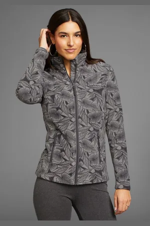KangaROOS Fleecejacke für kühle Tage, aus Fleece, figurbetonte Passform, hüftlang