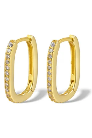 Karma Creolen-Set Damenohrringe Silber 925 mit Kristallen Gold oder Silber 1,5 cm (Ohrschmuck Zirkonia Geschenk, Sterlingssilber), Damenschmuck Goldohrringe Silberohrringe Kreolen - Verkäufer: Sanixa