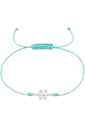 Bungsa Armband Armband eisblau mit Kristall-Schneeflocke aus 925 Silber Größenverstel (1 Armband, 1-tlg), Bracelet Armschmuck - Verkäufer: