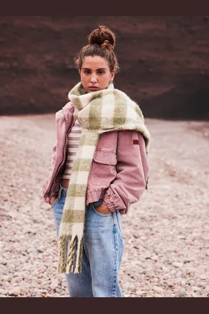 Roxy Schal Schal Cute Blush Oil Green Be Bold Plaid - Verkäufer: Sun & Famous