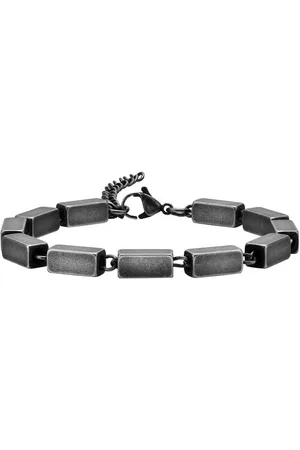 Karma Edelstahlarmband Exklusives Herrenarmband antikgrau Edelstahl Herrenschmuck (Armband Schmuck Geschenk, Männerschmuck Accessoire), Armschmuck Herren Gliederarmband - Verkäufer: Sanixa