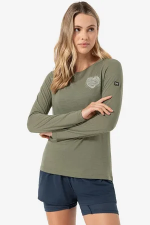 Supernatural Langarmshirt für Damen, Merino LITTLE HEARTWOOD Herz Motiv, casual - Verkäufer: