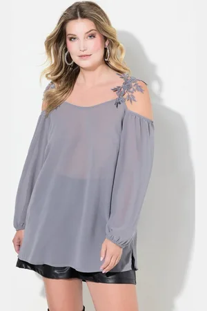 Miamoda Longbluse Bluse Classic Fit Schulter CutOut mit Spitze - Verkäufer: Popken Fashion Group
