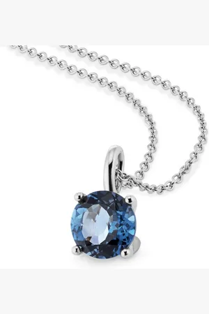 Orolino Kette mit Anhänger Gold 585 mit Blautopas (beh) London Blue 45cm lang