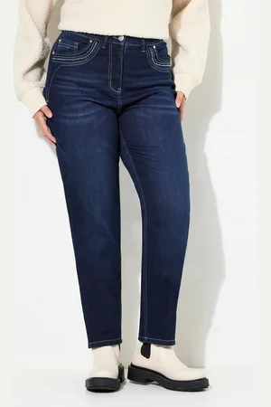 Ulla Popken Regular-fit-Jeans Mom-Jeans weites Bein Ziernieten Komfortbund - Verkäufer: Popken Fashion Group