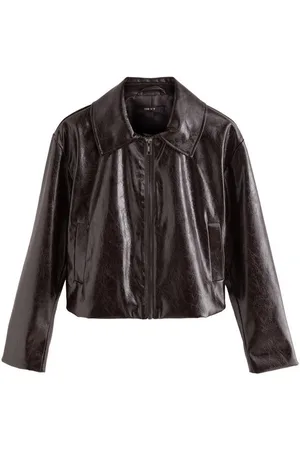 Next Lederimitatjacke Bikerjacke aus Kunstleder in Knitter-Optik (1-St) - Verkäufer: Germany GmbH