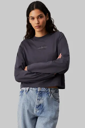 Calvin Klein Langarmshirt MONOLOGO LOOSE LS TEE mit Logostickerei