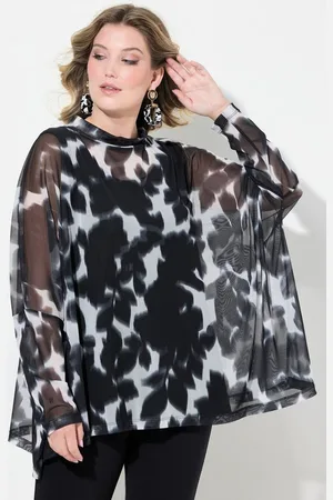 Miamoda Druckbluse Mesh-Bluse oversized Muster blickdichtes Top - Verkäufer: Popken Fashion Group