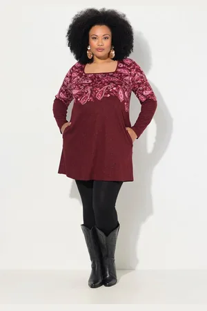 Ulla Popken Longshirt Longshirt A-Linie Carree-Ausschnitt Langarm - Verkäufer: Popken Fashion Group