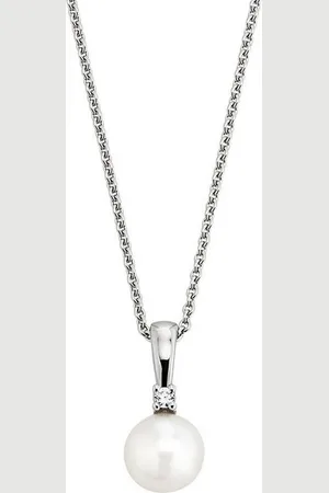 Orolino Kette mit Anhänger Gold 585 mit Brillant 0,025ct. und weißer Perle 6mm