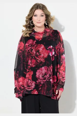 Miamoda Druckbluse Mesh-Bluse oversized Muster blickdichtes Top - Verkäufer: Popken Fashion Group